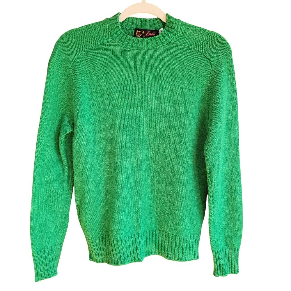 Vintage Jersild Kelly Green Sweater Crewneck Wool Acrylic Knit Preppy Grandpa 38